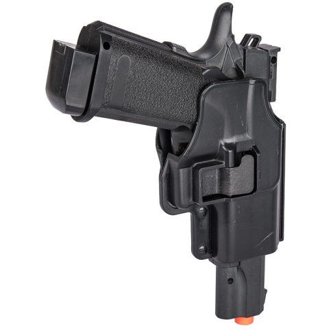 Galaxy M1911 Airsoft Metal Spring Pistol w/ Holster - BLACK