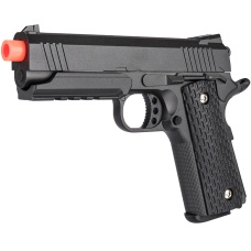 Galaxy G25H Airsoft Full Metal Spring Pistol w/ Holster - BLACK