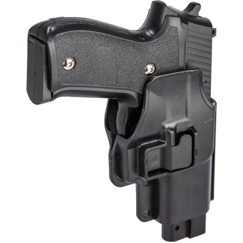 Galaxy G26H Airsoft Full Metal Spring Pistol w/ Holster - BLACK