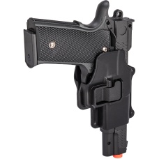 Galaxy P226 Airsoft Metal MilSlim Spring Pistol w/ Holster - BLACK