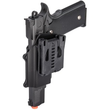 Galaxy P226 Airsoft Metal MilSlim Spring Pistol w/ Holster - BLACK