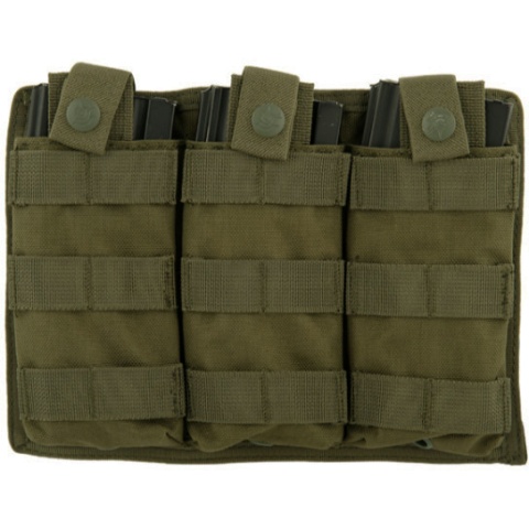 Lancer Tactical Triple MOLLE M4 Magazine Pouch - OLIVE DRAB