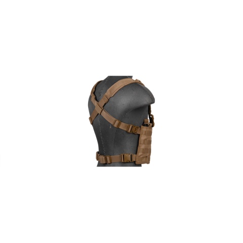 Lancer Tactical Chest Rig w/ Concealed Magazine Pouch - KHAKI