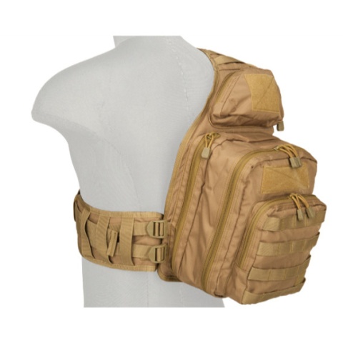 Lancer Tactical 600D Nylon Messenger Bag - COYOTE BROWN