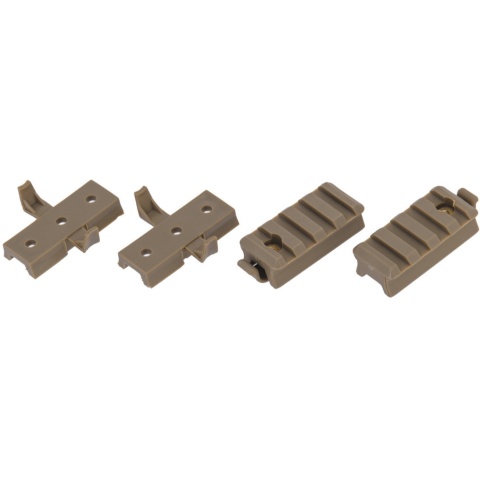 Lancer Tactical Airsoft Helmet Rail Plastic Mount Set - DARK EARTH