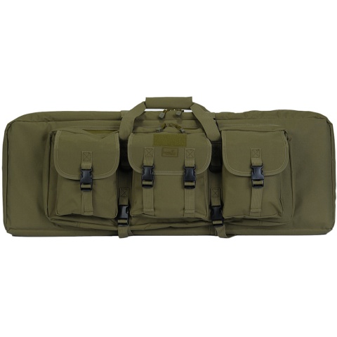 Lancer Tactical Double Gun Bag w/ Lockable Zipper - OD GREEN