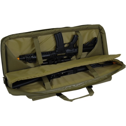 Lancer Tactical Double Gun Bag w/ Lockable Zipper - OD GREEN