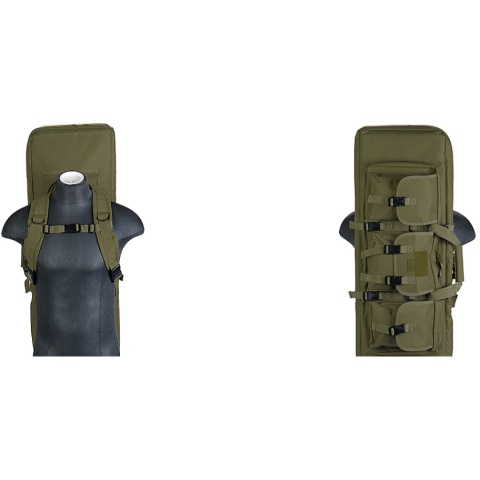 Lancer Tactical Double Gun Bag w/ Lockable Zipper - OD GREEN