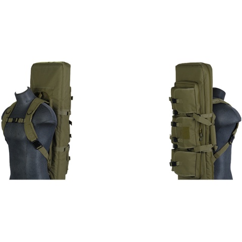 Lancer Tactical Double Gun Bag w/ Lockable Zipper - OD GREEN