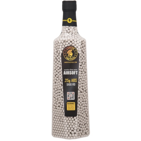 Lancer Tactical 5100 Round 0.25g ABS Airsoft BBs (Color: White)