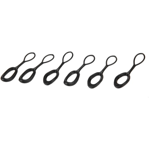 Lancer Tactical Airsoft 6 Pack Zipper Pull Tabs - BLACK