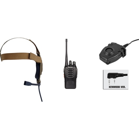 zBowman Elite II Headset & zPeltor PTT w/ Baofeng 888S Radio Set - DE