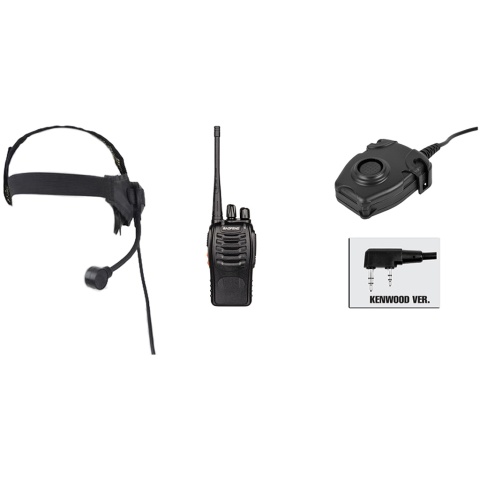 zSelex TASC1 Headset & zPeltor PTT w/ Baofeng 888S Radio Set - FG