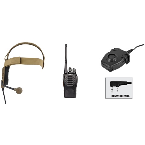 zBowman Evo III Headset & zPeltor PTT w/ Baofeng 888S Radio Set - DE