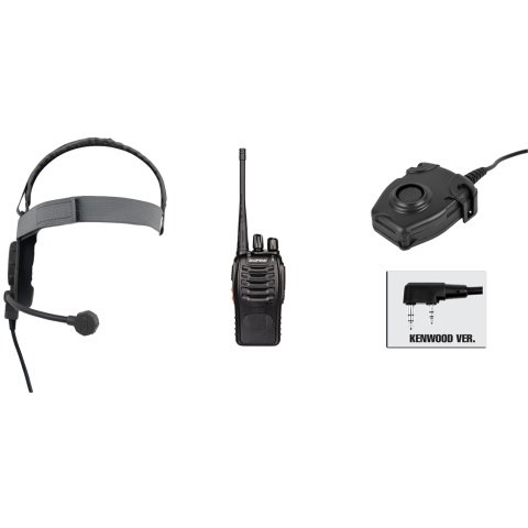 zBowman Evo III Headset & zPeltor PTT w/ Baofeng 888S Radio Set - FG