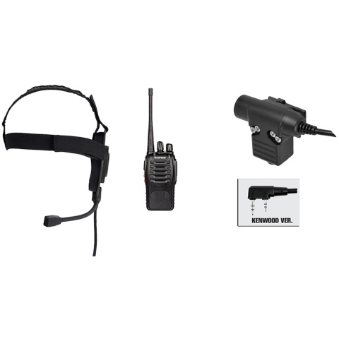 zBowman Elite II Headset & ZU94 PTT w/ Baofeng 888S Radio Set - FG