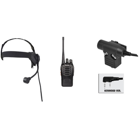 zSelex TASC1 Headset & ZU94 PTT w/ Baofeng 888S Radio Set - FG