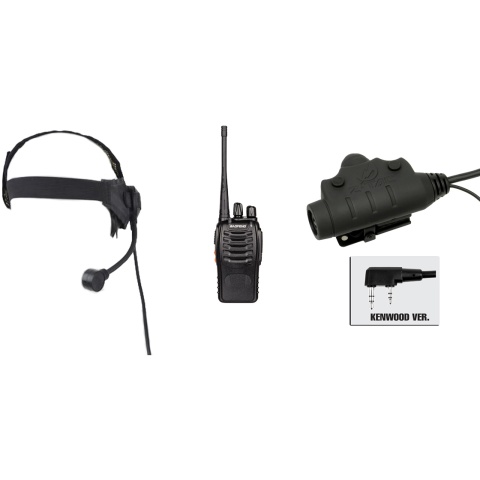 zSelex TASC1 Headset & U94 PTT w/ Baofeng 888S Radio - FOLIAGE