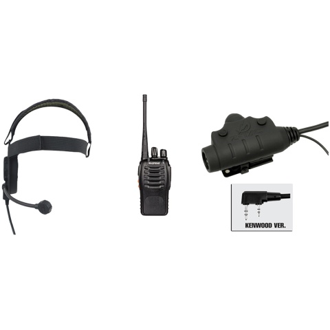 zBowman Elite III Headset & U94 PTT w/ Baofeng 888S Radio - BLACK