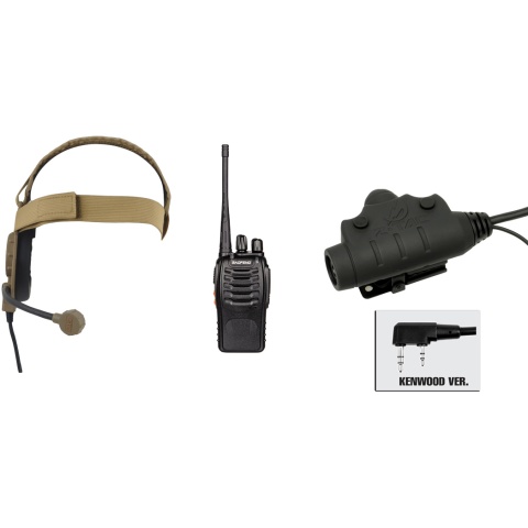 zBowman Elite III Headset & U94 PTT w/ Baofeng 888S Radio - DARK EARTH