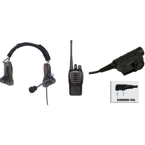 zComtac II Headset & ZSILYNX PTT w/ Baofeng 888S Radio - FOLIAGE