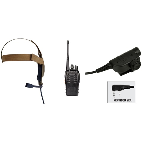 zBowman Elite II Headset & ZSILYNX PTT w/ Baofeng 888S Radio - DE