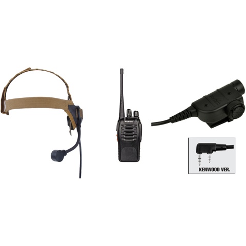 zSelex TASC1 Headset & ZSILYNX KEN PTT w/ Baofeng 888S Radio - DE