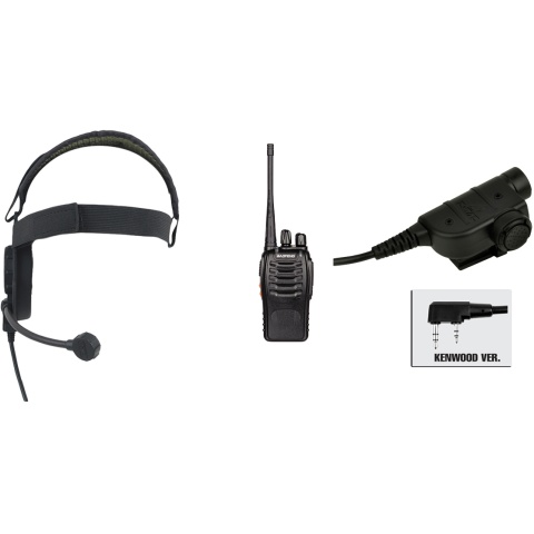 zBowman Elite III Headset & ZSILYNX PTT w/ Baofeng 888S Radio - BLACK