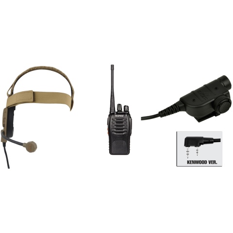 zBowman Elite III Headset & ZSILYNX PTT w/ Baofeng 888S Radio - DE