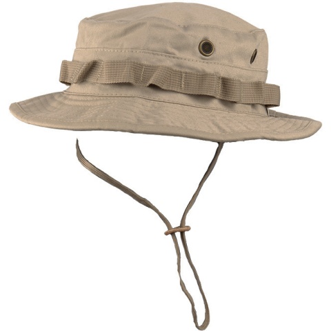 Lancer Tactical Boonie Hat w/ Adjustable Chin Strap - TAN