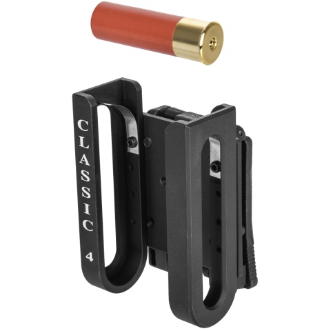Lancer Tactical 4PC Airsoft Shotgun Shell Holder w/ Belt Clip - BLACK