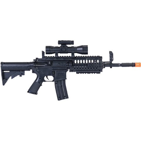 UK Arms Airsoft Mini M4 SIR Spring Powered Rifle w/ Scope - BLACK