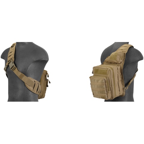 Lancer Tactical Airsoft Messenger Utility Shoulder Bag (Color: Tan)