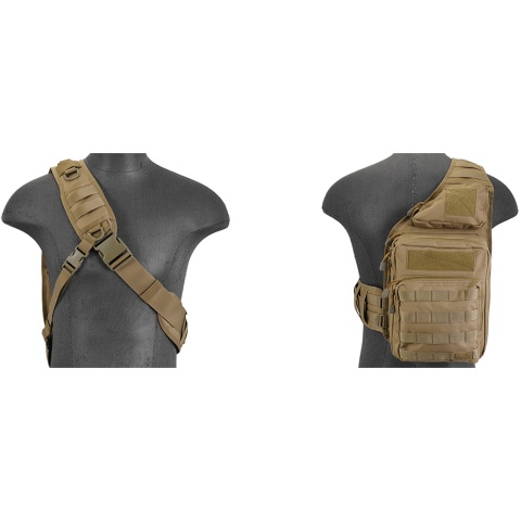Lancer Tactical Airsoft Messenger Utility Shoulder Bag (Color: Tan)