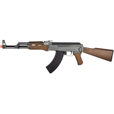 Lancer Tactical AK4 LT-728 AEG Airsoft Rifle w/ Full Stock (Color: Black / Faux Wood)