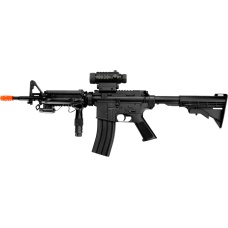 Well Airsoft M4 RIS AEG Rifle w/ Light & - BLACK