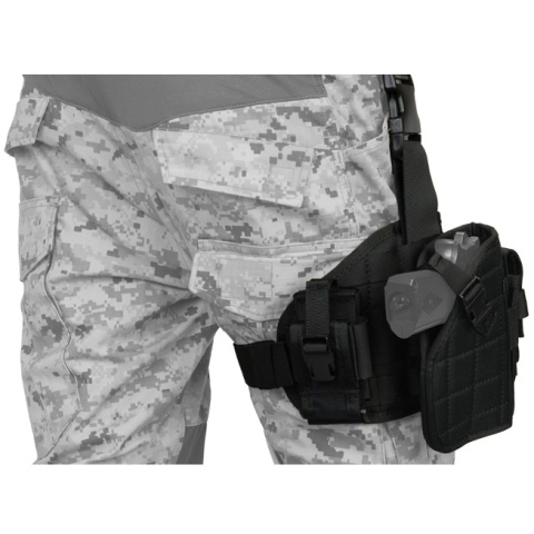Lancer Tactical Airsoft MOLLE Platform Drop Leg Pistol Holster - BLACK