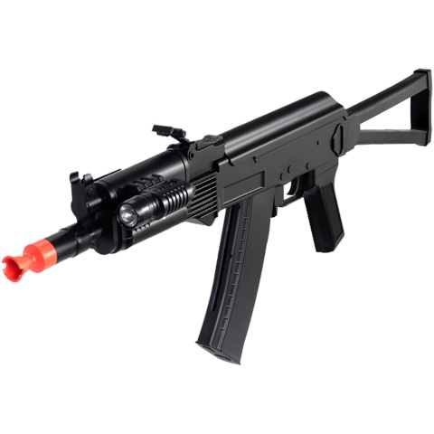 UK Arms P74 AK74 Airsoft Spring Rifle w/ Laser & Flashlight (Color: Black)
