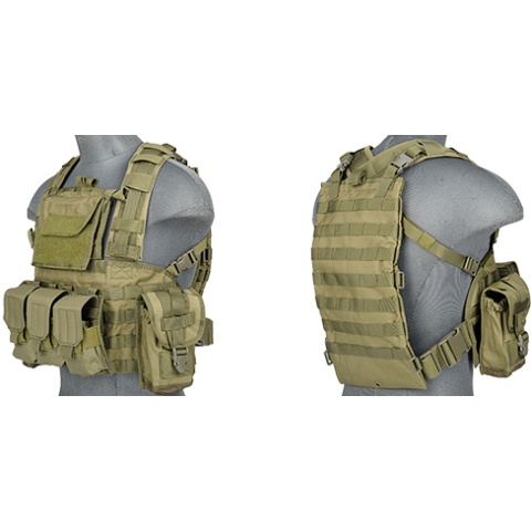 Lancer Tactical Airsoft M4/M16 Modular Chest Rig (Nylon) - OD