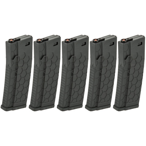 Dytac HexMag Licensed Airsoft 5-Pack M4/M16 120rd Magazines - BLACK