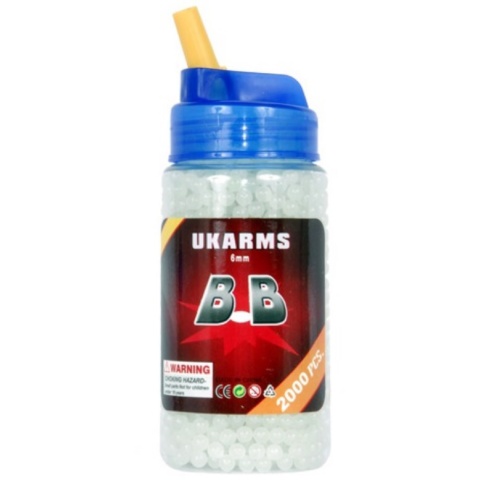 UK Arms 0.12g 6mm Seamless 5000 Round Airsoft BB Plastic Bottle