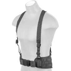 Lancer Tactical Nylon MOLLE Harness Battle Belt w/ Suspenders - BLACK