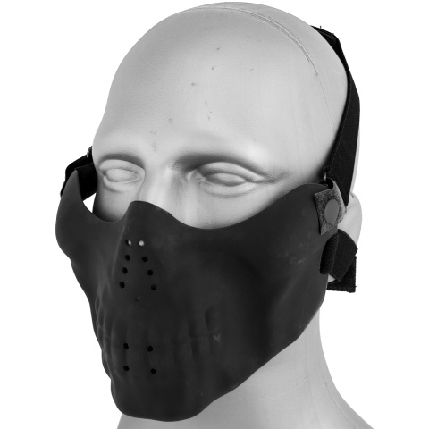AMA Skull Lower Face Mask w/ Foam Padding - BLACK