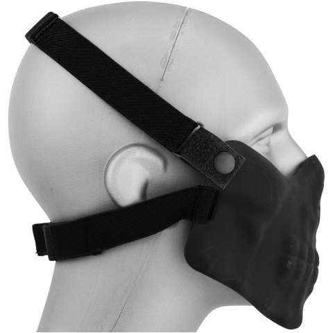 AMA Skull Lower Face Mask w/ Foam Padding - BLACK
