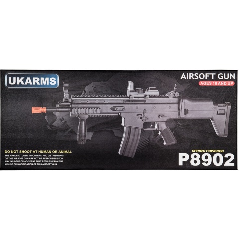 UK Arms MK16 Spring Airsoft Rifle w/ Fold Stock - BLACK