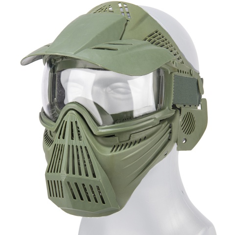 CYMA Airsoft Full Face Mask w/ Clear Goggles & Visor - OLIVE DRAB
