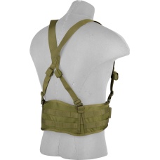 Lancer Tactical Low Profile MOLLE Harness Battle Belt - OD GREEN