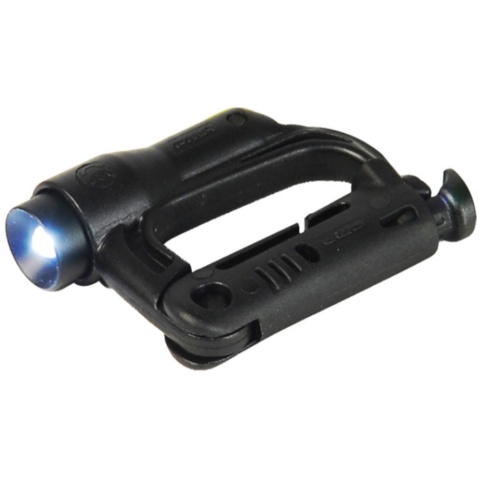 FMA Airsoft D-Buckle Button Release Mini WHITE LED - BLACK