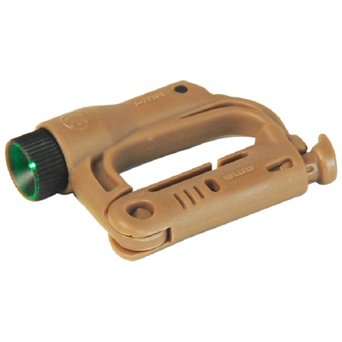 FMA Tactical Airsoft Green LED Mini D-Buckle - DARK EARTH