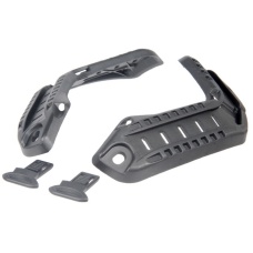 Lancer Tactical Contoured Helmet Polymer Rail Set - BLACK